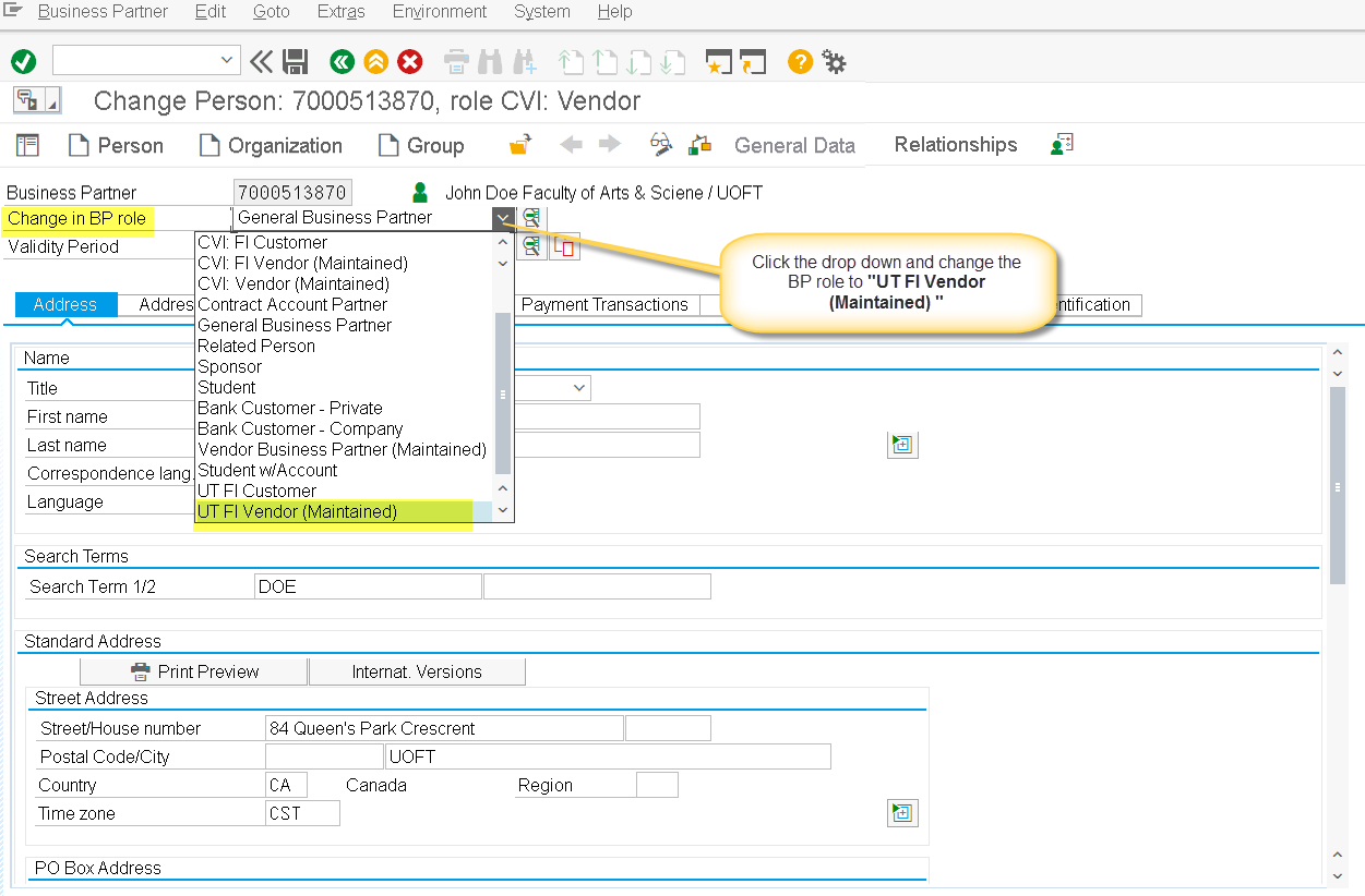 S4 HANA Business Partner – Change & Create Accounts Payable Vendor 