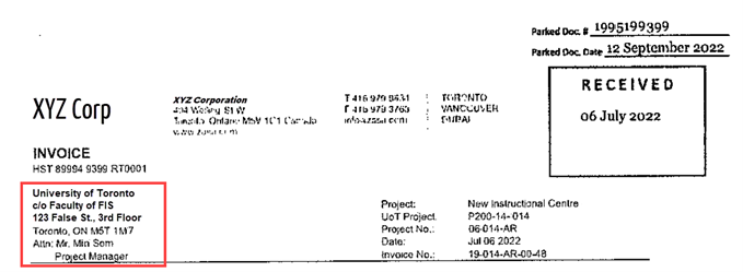 hst-requirements-for-the-university-name-on-invoices-financial-services