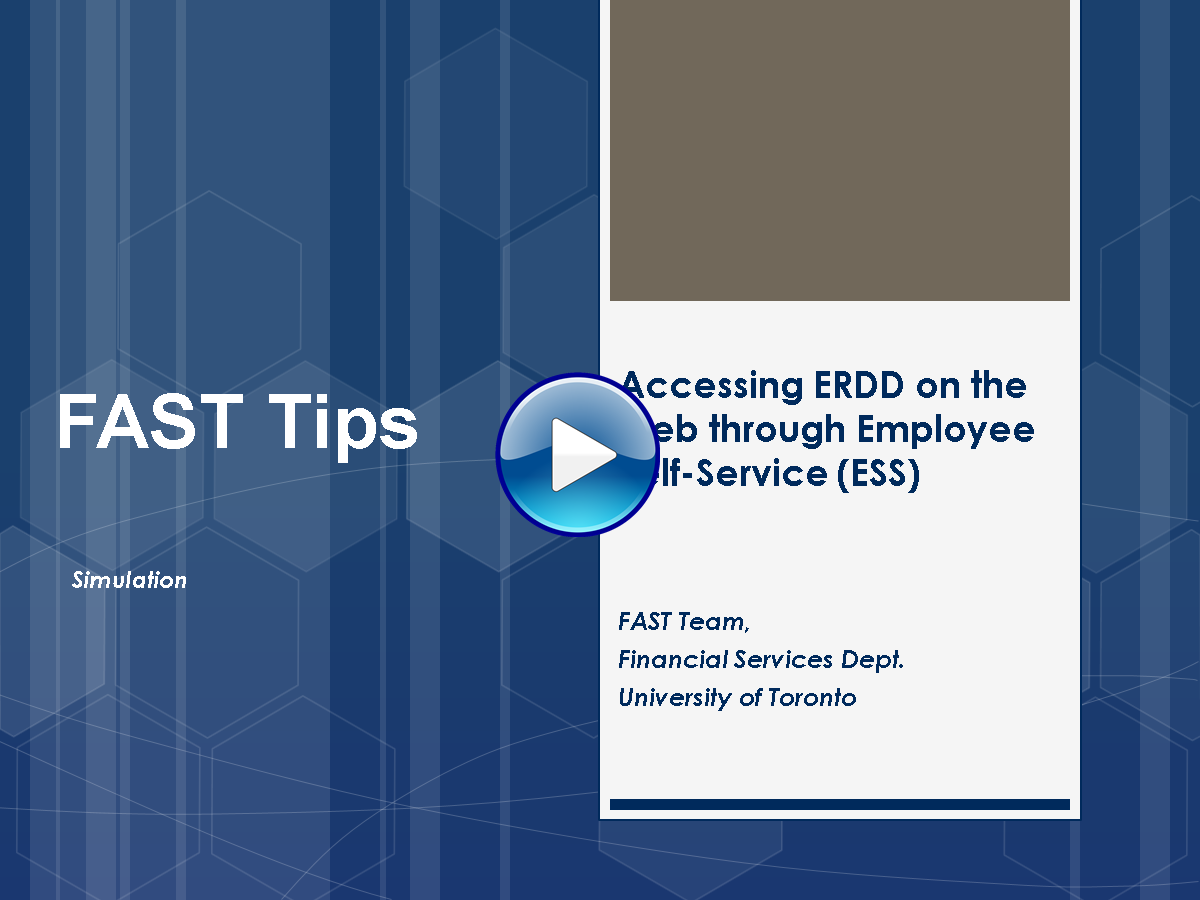 SIMULATION Accessing ERDD on the Web through Employee SelfService
