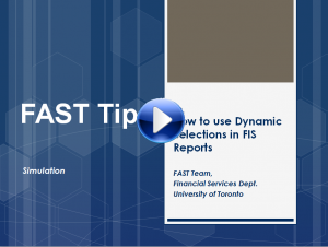 Use the Dynamic Selections function to locate additional criteria when generating FIS Reports