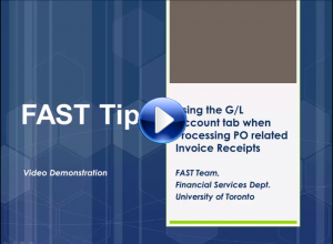 When and How to Use the G/L Account tab when Processing an Invoice for a PO